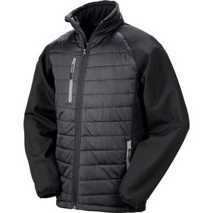 Black Compass gewatteerde softshelljas heren 'Result' Black/Grey - M