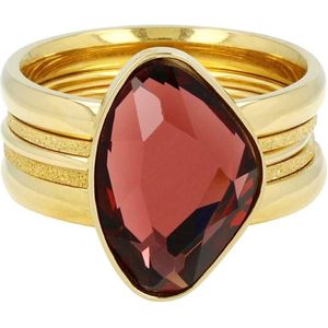 My Bendel - Ringenset grote ring bordeaux rood - My Bendel ringenset grote ring - Met luxe cadeauverpakking