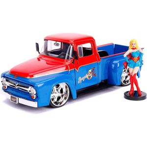 Dc Comics Supergirl Ford F-100 Oppakken 1956 Metaal Auto+figuur Veelkleurig