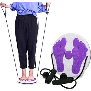 Board met trekkoord, multifunctioneel magnetisch balansbord pedaal, waist trimmer disc twist board machine, aerobics fitnessen, twisterplaat sporttoestellen, twisting waist disc