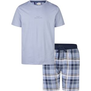 Phil & Co Heren Korte Pyjama Set Shortama Geruit - Maat XL