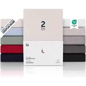 Blumtal Hoeslaken Premium Jersey - 90 x 200 cm - tot 15 cm Topperhoogte - Ivoor - 100% Katoen - Topper - Set van 2