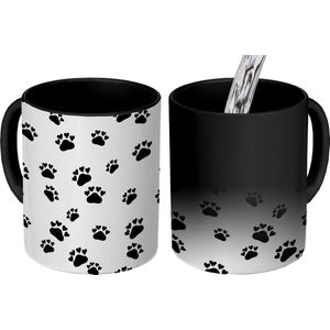 Magische Mok - Foto op Warmte Mokken - Koffiemok - Patronen - Kat - Poten - Jongens - Meisjes - Kinderen - Kind - Magic Mok - Beker - 350 ML - Theemok