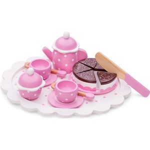 New Classic Toys - Houten Theeservies Speelset - Speelgoed Thee Set voor Kinderen - Roze