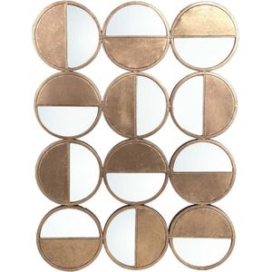 PTMD Oria Ronde Spiegel - 100 x 3 x 75 cm - Ijzer - Goud