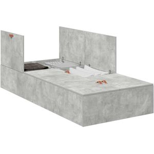 vidaXL - Bedframe - Beton - Grijs - Beton - Eenpersoons - Opslag - Bedframe