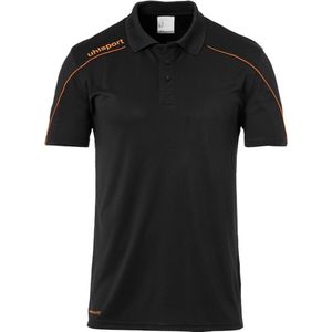 Uhlsport Stream 22 Polo Heren - Zwart / Fluo Oranje | Maat: M