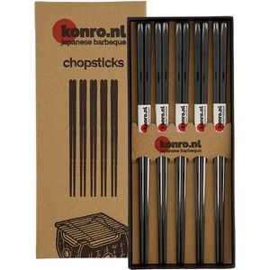 Konro Chopstick Set/5 Stainless Steel Black