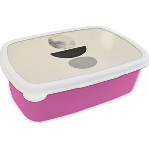 Broodtrommel Roze - Lunchbox Beige - Japandi - Wabi sabi - Brooddoos 18x12x6 cm - Brood lunch box - Broodtrommels voor kinderen en volwassenen