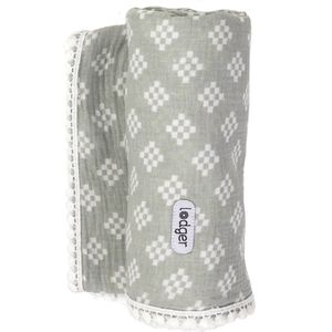 Lodger Swaddle Doek Swaddle Tribe Muslin Groen 120x120 cm Multifunctioneel Luchtig Hydrofiel katoen