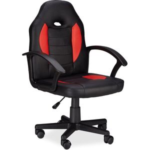 Relaxdays gamestoel XR7 - bureaustoel PC gaming - individuele zithoogte - computerstoel - rood