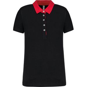 Kariban Tweekleurige damespolo jersey K261 - BLACK / RED - M