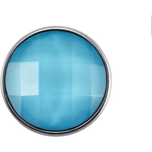 Quiges - Drukknoop Mini 12mm Geslepen Glas Lichtblauw - EBCMK064