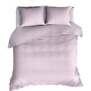 Warme Flanel Dekbedovertrek Uni Roze/Wit | 270x200/220 | Heerlijk Zacht En Soepel | Ideaal Tegen De Kou