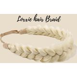 Loxxie® haarband met vlecht haar extensions braid verstelbaar universele pasvorm zeer licht blond