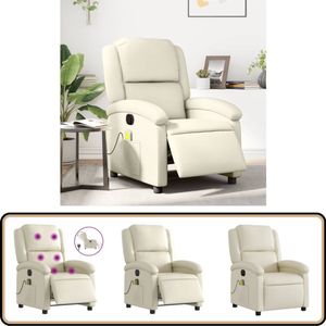 vidaXL Massagestoel - Verstelbaar - Elektrisch - Crème Elektrisch Verstelbare Massagestoel - Elektrisch Verstelbare Massagestoelen - Massagestoel - Fauteuil