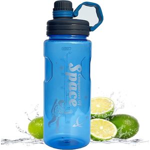NC Drinkfles, 1,5 liter, BPA-vrij, lekvrij, uniseks, voor hardlopen, fietsen, werk en fitnessstudio, sportfles met milliliterweergave.