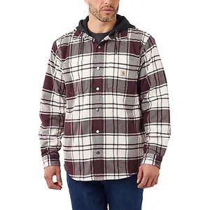 Carhartt Jacke Flannel Fleece Lined Hooded Shirt Jac Malt-L