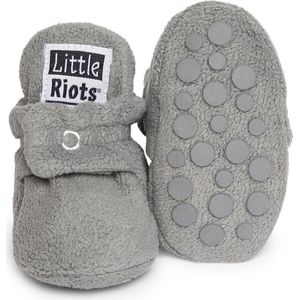 Little Riots - babyslofjes - antislip - fleece stepper - grijs - slofjes voor je baby, dreumes en peuter voor jongens en meisjes - 24-36 Maanden (15,5cm) - schoenmaat 24-25