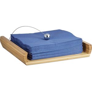 Relaxdays servethouder bamboe - liggend - houder servetten - servettenhouder - 33x33 cm