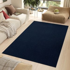 Tapiso Nizza Vloerkleed Navy Laagpolig Antislip Waasbaar Tapijt Maat- 240x340