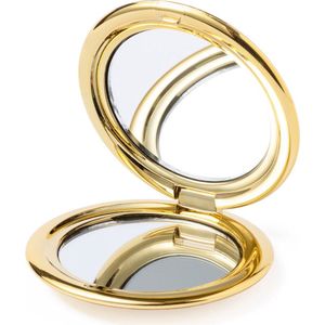 Inklapbare make-up spiegel - Zakspiegel - Reisspiegel - x2 vergrotend - 6,4 cm - Metallic Goud