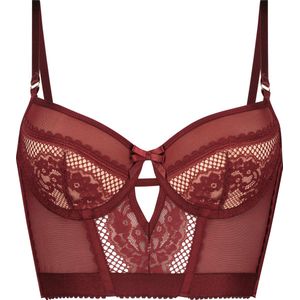 Hunkemöller Dames Lingerie Voorgevormde longline beugel bh Malika - Rood - maat B80