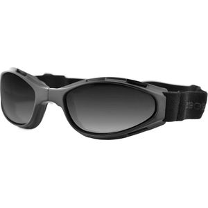 Bobster Crossfire Mat Zwarte Motorbril - Verstelbare Motorbril -Sportbrillen Heren - Glaskleur Smoke