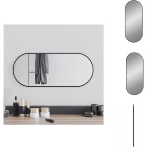 vidaXL Wandspiegel Zwart - 60 x 25 cm (L x B) - Duurzaam glas en PVC-frame - Spiegel