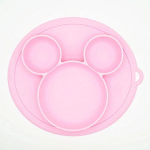 Siliconen roze baby bordje - Schuift niet weg - Kan niet kapot - Baby servies - Baby eten