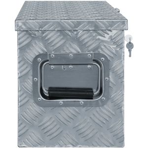 vidaXL Aluminium kist - 61,5x26,5x30 cm - Zilver Aluminium Kist - Trailerkist - Gereedschapsbox - Opbergkist - Caravan Accessoires