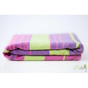 Little Frog Alexandrite - Kies uw maat: Maat 6  +-  4.6 m - Draagdoek - Roze, Groen, Strepen, Paars