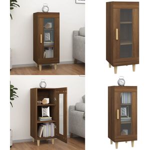 vidaXL Dressoir 34,5x34x90 cm bewerkt hout bruin eikenkleur - Dressoir - Dressoirs - Kast - Wandkast