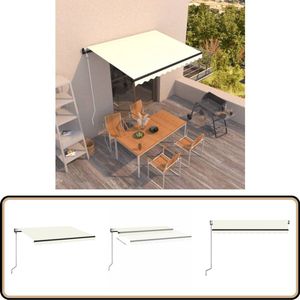 vidaXL Luifel - Automatisch - 350x250 cm - crèmekleurig Uitzchuifbare Luifel - Buitenluifel - Zonwering - Parasol - Veranda