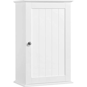 FURNIBELLA - Hangkast, wandkast met één deur, badkamerkast, keukenkast, medicijnkastje in wit, 35 x 20,7 x 55 cm
