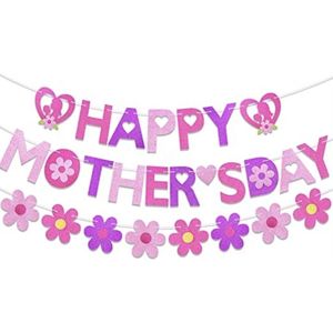 SilverAndCoco® - Moederdag Versiering Slinger | Verjaardag Decoratie Vlaggenlijn Pakket | Helium Party Feest Slingers Cadeau voor - Moeder / Mom / Liefste Mama