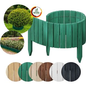 Floranica Flexibele borderrand geïmpregneerde 100 x 30 cm Groen (inkortbaar) Perkrand van grenenhout Gazonrand Tuinafscheiding Rollboarder
