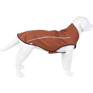 Hondenregenjas Verstelbare waterdichte huisdierkleding Lichtgewicht regenjas met reflecterende strip Gemakkelijke instapsluiting (XS,Bruin)