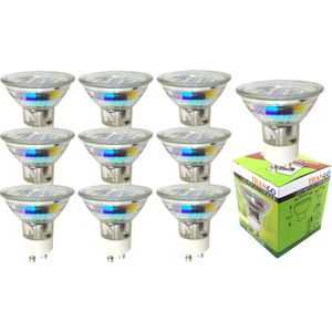 Trango Set van 10 - 3-niveaus dimbare GU1015SD*10 LED GU10 lamp 5 Watt 3000K Warm Wit, Inbouwspots, Plafondspots, Inbouwspots, Plafondlampen, Plafondlamp