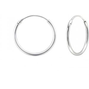 Oorbellen 925 zilver | Oorringen | Zilveren oorringen, plain 16 mm
