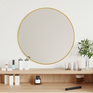 The Living Store Wandspiegel - Goud - 50 cm diameter - Glas en PVC