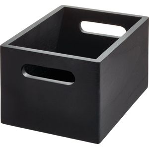 The Home Edit zwarte opbergboxen hout - Wooden Onyx Collection - 05054CEU - Stapelbaar & Duurzaam