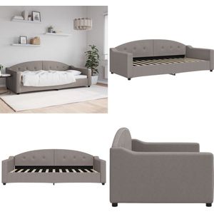 vidaXL Slaapbank 90x200 cm stof taupe - Slaapbank - Slaapbanken - Bankbed - Logeerbed