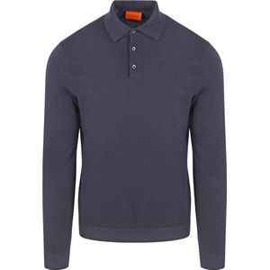 Suitable Compact Cotton Poloshirt Navy - Maat XXL - Heren - Longsleeve polo