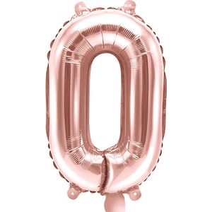 PARTYDECO - Kleine roségouden aluminium cijfer ballon - Decoratie > Ballonnen