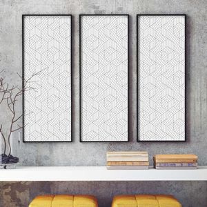 Zelfklevend behang Striped Hexagon - wit/grijs