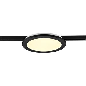 LED Railverlichting - Plafondlamp - Plafondverlichting - Torna Dual Camy - 2 Fase - 13W - Warm Wit 3000K - Dimbaar - Rond - Mat Zwart - Kunststof