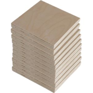 Multiplex Plankjes Naturel - 10 stuks - 12 x 12 cm - Op maat gezaagd - Kant-en-Klaar - Knutselplankjes - Houten Bordjes