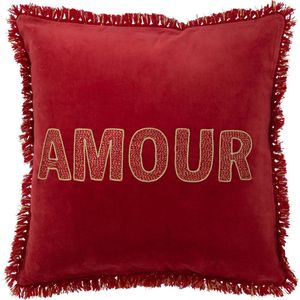 J-Line kussen Amour - textiel - rood/goud