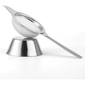 theezeef met handvat - 2 in 1 Theezeef - Inclusief lekplaatje - Theefilter voor losse thee - Thee infuser - RVS